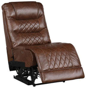 Homelegance Furniture Putnam Power Armless Reclining Chair in Brown 9405BR-ARPW Half Price Furniture