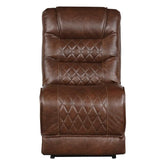 Homelegance Furniture Putnam Power Armless Reclining Chair in Brown 9405BR-ARPW Half Price Furniture