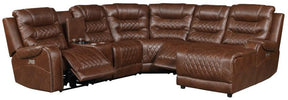 Homelegance Furniture Putnam Corner Seat in Brown 9405BR-CR - Wedge - Half Price Furniture
