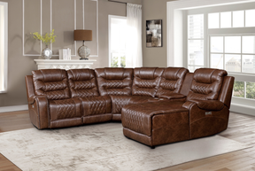 Homelegance Furniture Putnam Console with Receptacles and USB Port in Brown 9405BR-CN Half Price Furniture