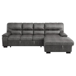 Homelegance Furniture Michigan Sectional with Pull Out Bed and Right Chaise in Dark Gray 9407DG*2RC3L Half Price Furniture