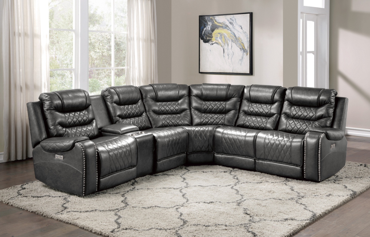 Homelegance Furniture Putnam Corner Seat in Gray 9405GY-CR - Wedge - Half Price Furniture