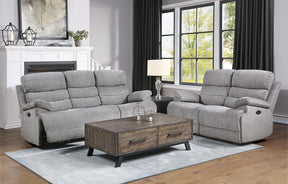 Homelegance Furniture Sherbrook Double Reclining Loveseat in Gray Half Price Furniture