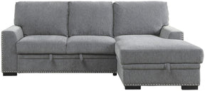 Homelegance Furniture Morelia 2pc Sectional with Pull Out Bed and Right Chaise in Dark Gray 9468DG*2RC2L - Sectional - Half Price Furniture
