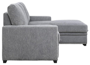 Homelegance Furniture Morelia 2pc Sectional with Pull Out Bed and Right Chaise in Dark Gray 9468DG*2RC2L - Sectional - Half Price Furniture