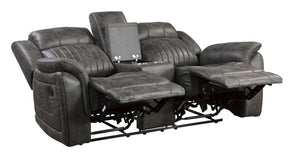 Homelegance Furniture Centeroak Double Reclining Loveseat in Gray 9479BRG-2 Half Price Furniture