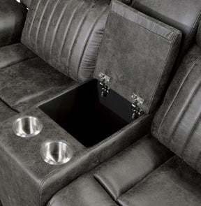Homelegance Furniture Centeroak Double Reclining Loveseat in Gray 9479BRG-2 Half Price Furniture
