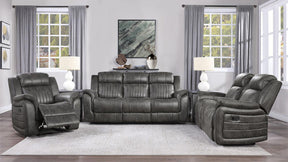 Homelegance Furniture Centeroak Double Reclining Sofa in Gray 9479BRG-3 - Sofa - Half Price Furniture