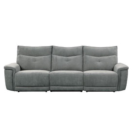 Homelegance Furniture Tesoro Power Double Reclining Sofa w/ Power Headrests in Dark Gray 9509DG-3PWH* Half Price Furniture