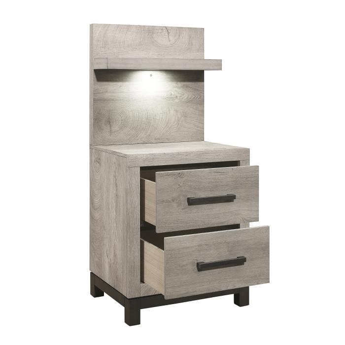 1577-4P*-Bedroom (2) Night Stand with Wall Panel - Nightstand - Half Price Furniture