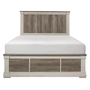 Homelegance Arcadia King Panel Bed in White & Weathered Gray 1677K-1EK* Half Price Furniture
