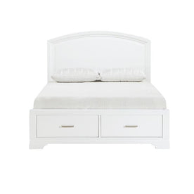 1520WH-1*-Bedroom (3) Queen Platform Bed with Footboard Storage Half Price Furniture