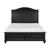 Herman (3) Queen Platform Bed with Footboard Storage Half Price Furniture
