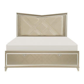 Bijou (3) Eastern King Platform Bed with LED Lighting and Footboard Storage Half Price Furniture