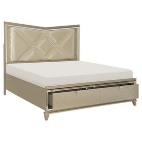 Bijou (3) Eastern King Platform Bed with LED Lighting and Footboard Storage - Lighting - Half Price Furniture