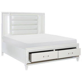 Tamsin (3) California King Platform Bed with LED Lighting and Footboard Storage Half Price Furniture