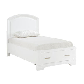 1520WHT-1*-Youth (3) Twin Platform Bed with Footboard Storage - Storage - Half Price Furniture