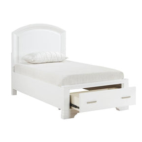 1520WHT-1*-Youth (3) Twin Platform Bed with Footboard Storage - Storage - Half Price Furniture