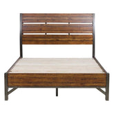 Homelegance Holverson King Platform Bed in Rustic Brown & Gunmetal 1715K-1EK* Half Price Furniture