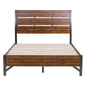 Homelegance Holverson King Platform Bed in Rustic Brown & Gunmetal 1715K-1EK* Half Price Furniture