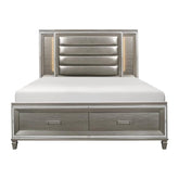 Tamsin (3)California King Platform Bed with Footboard Storage, LED Lighting Half Price Furniture