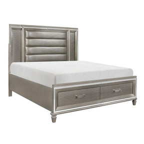 Tamsin (3)California King Platform Bed with Footboard Storage, LED Lighting - Lighting - Half Price Furniture