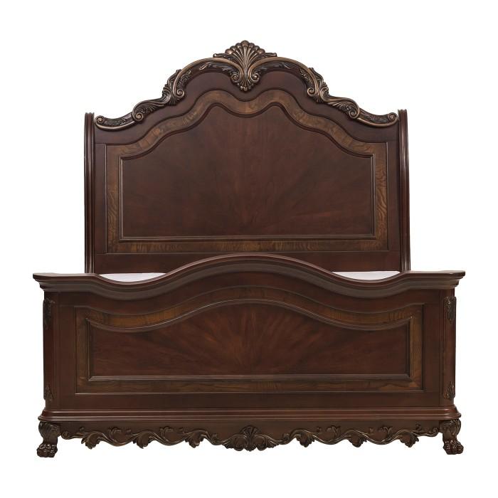 Homelegance Deryn Park Queen Sleigh Bed in Cherry 2243SL-1 Half Price Furniture