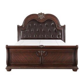 Homelegance Cavalier King Sleigh Bed in Dark Cherry 1757K-1EK* Half Price Furniture