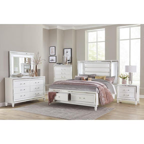 Tamsin (3) California King Platform Bed with LED Lighting and Footboard Storage Half Price Furniture