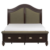 Homelegance Marston Queen Sleigh Storage Bed in Dark Cherry 2615DC-1 Half Price Furniture