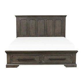 Homelegance Taulon King Platform Bed with Footboard Storage in Dark Oak 5438K-1EK* Half Price Furniture