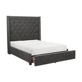 5877GY-1DW* - (3)Queen Platform Bed with Storage Footboard Half Price Furniture
