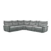 9509DG*6LRRRPWH - (6)6-Piece Modular Power Reclining Sectional with Power Headrests and USB Ports Half Price Furniture