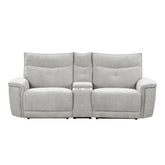 9509MGY-2CNPWH* - (3)Power Double Reclining Love Seat with Center Console, Power Headrests and USB Ports Half Price Furniture