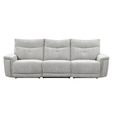 9509MGY-3PWH* - (3)Power Double Reclining Sofa with Power Headrests and USB Ports Half Price Furniture