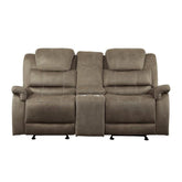 9848BR-2 - Double Glider Reclining Love Seat with Center Console Half Price Furniture