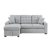 9916GY*2LCRL - (2)2-Piece Sectional with Pull-out Bed and Left Chaise with Hidden Storage Half Price Furniture