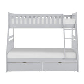 B2063TF-1*T - (4) Twin/Full Bunk Bed with Storage Boxes Half Price Furniture