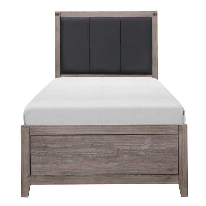 Homelegance Woodrow Twin Panel Bed in Gray 2042T-1*  Las Vegas Furniture Stores