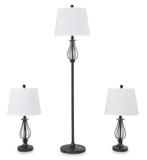 Brycestone Floor Lamp with 2 Table Lamps - Lamp - Half Price Furniture