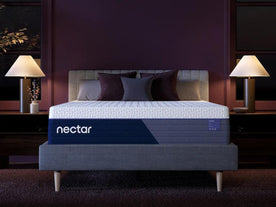 Nectar Luxe Hybrid Mattress in a bedroom - Half Price Furniture Las Vegas