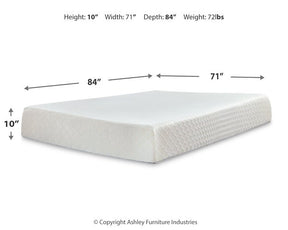 10 Inch Chime Memory Foam Mattress Set - Mattress Set - Half Price Furniture