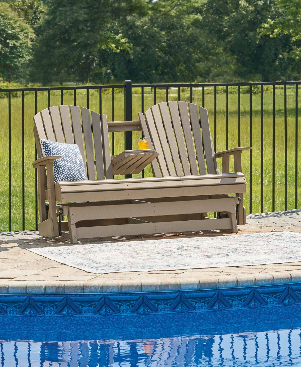Hyland wave Outdoor Glider Loveseat - Half Price Furniture