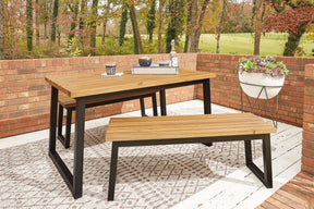 Town Wood Outdoor Dining Table Set (Set of 3) Half Price Furniture