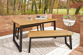 Town Wood Outdoor Dining Table Set (Set of 3) - Half Price Furniture