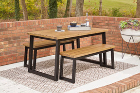 Town Wood Outdoor Dining Table Set (Set of 3) - Half Price Furniture