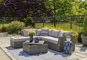 Petal Road Outdoor Loveseat Sectional/Ottoman/Table Set (Set of 4) - Half Price Furniture