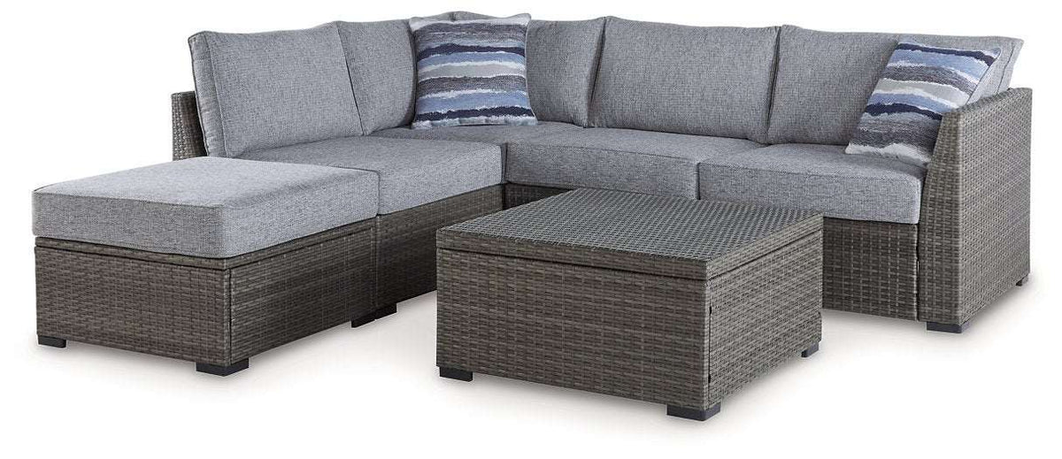 Petal Road Outdoor Loveseat Sectional/Ottoman/Table Set (Set of 4) Half Price Furniture