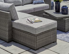 Petal Road Outdoor Loveseat Sectional/Ottoman/Table Set (Set of 4) - Half Price Furniture