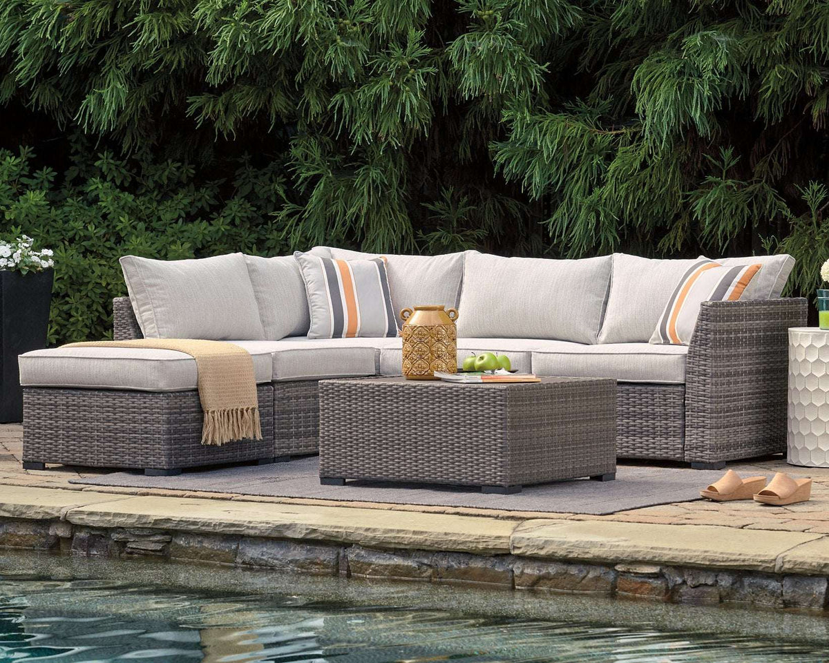 Cherry Point 4-piece Outdoor Sectional Set - Outdoor Seating Set - Half Price Furniture